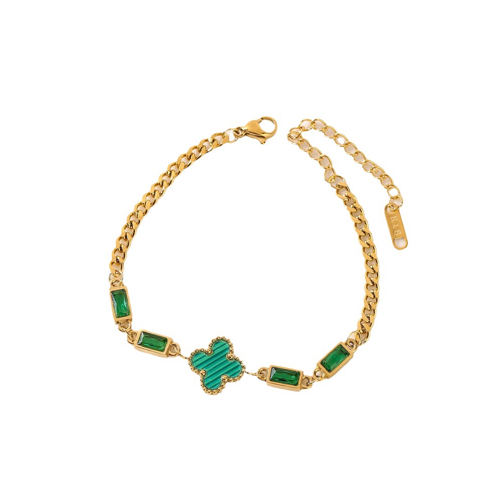 Brazalete de cuatro hojas mujeres 18k oro rosa de titanio brazalete de acero inswind brazalete de diseño coreano joyas de moda al por mayor