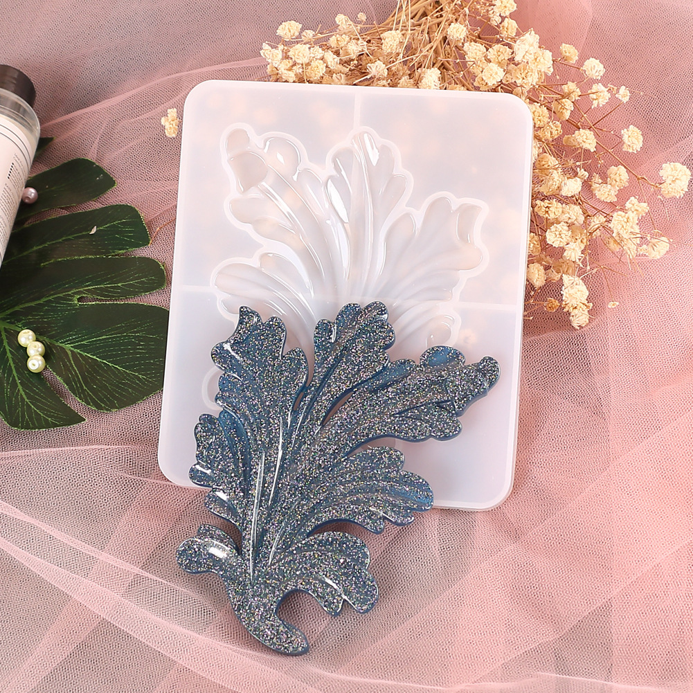 diy水晶滴胶模具 欧式花纹玫瑰叶子装饰镜面硅胶树脂模具