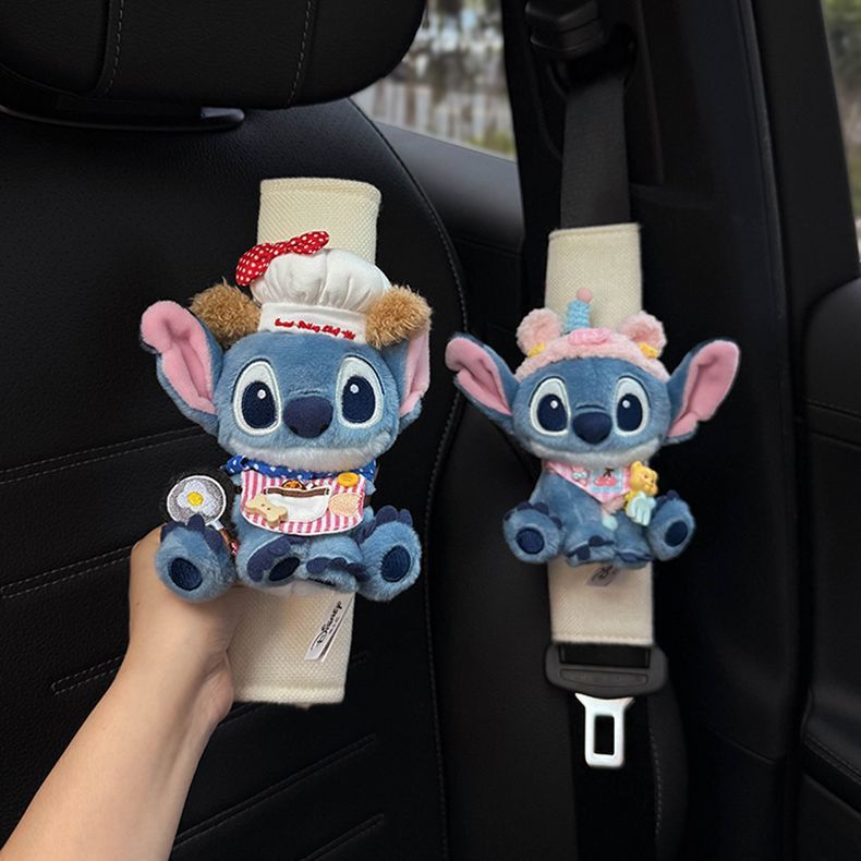 Authentic Stitch Car Seatbelt Shoulder Pad Car Seatbelt Decoration Stitch Doll Toy for Women