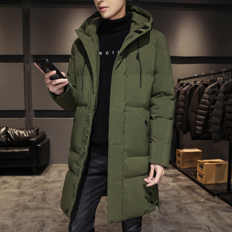 Gran invierno hombre chaqueta de algodón hombre grueso chaqueta de algodón con capuchón largo suelto chaqueta de algodón grande para hombre