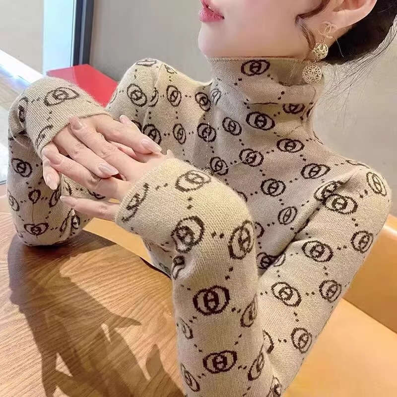 高领毛衣女打底衫秋冬洋气时尚2025年新款爆款显瘦针织衫女士内搭