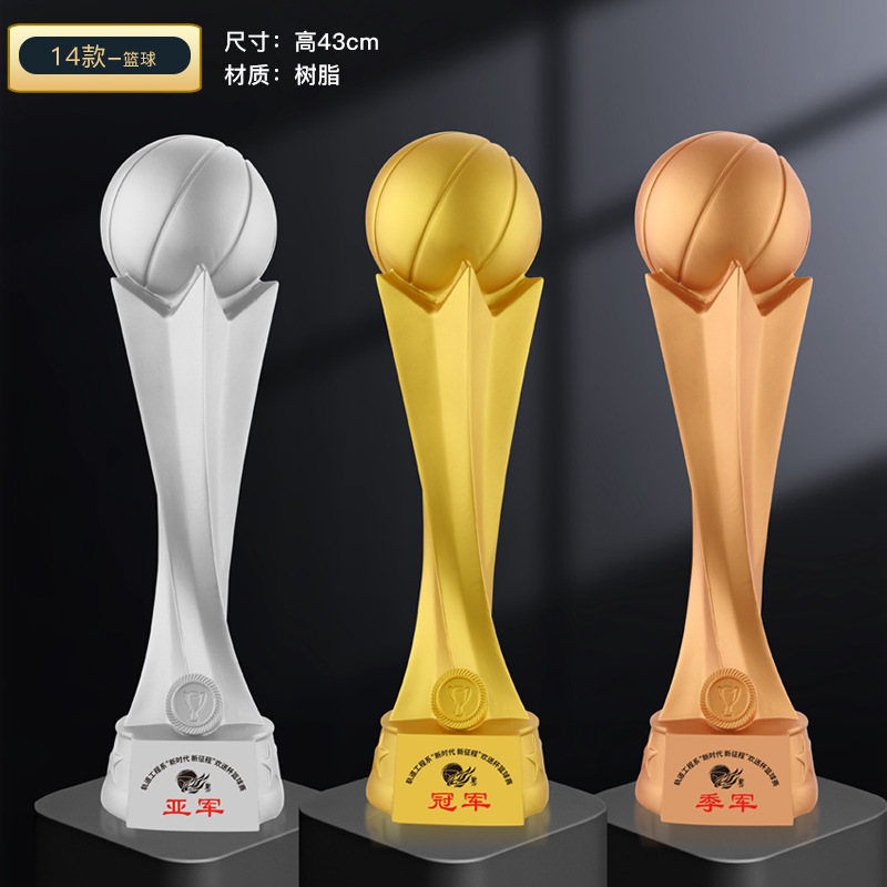 Super trofeo de baloncesto creativo campeón del torneo de fútbol Copa del Mundo recuerdos creativo trofeo