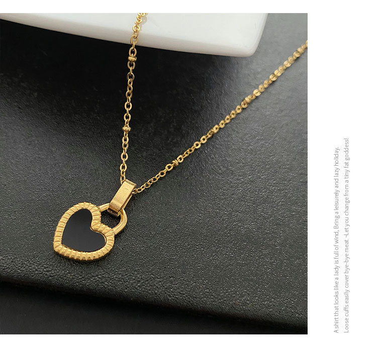 18K Gold Plated, Gold Plated Plating Material Titanium Steel Pendant Material Wholesale Jewelry Fashion Heart Shape Titanium Steel Titanium Steel 18K Gold Plated Gold Plated Pendant Necklace