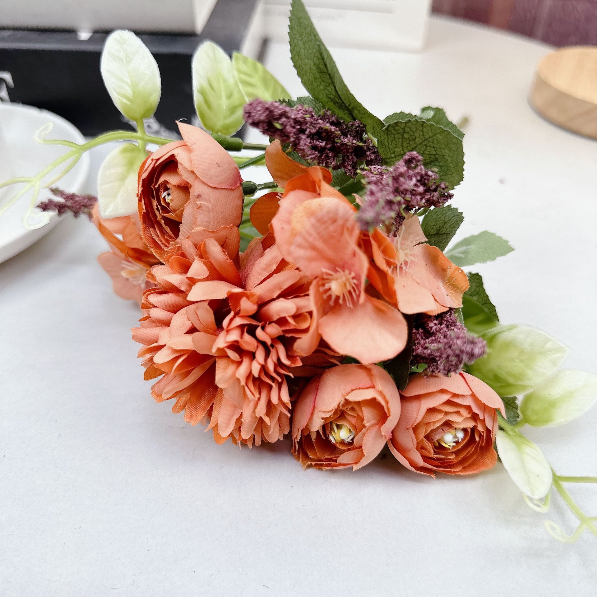 5 포크 수국 동백 (오렌지)