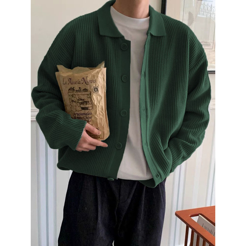 Autumn and Winter New Cardigan Knitwear Men's Jacket Polo Shirt Lapel Business Trendy Foreign Trade Cross-Border Wholesale