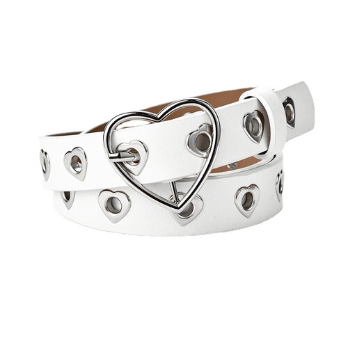  New Love Buckle Decoration Women's Jeans Belt Fashion Heart Shape Air Eye Hollow Belt Wholesale