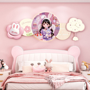 Princess Children's Room Decorative Painting Warm Cartoon Cute Girl's Room Bedroom Bedside Hanging Painting Creative Light Lamp Painting