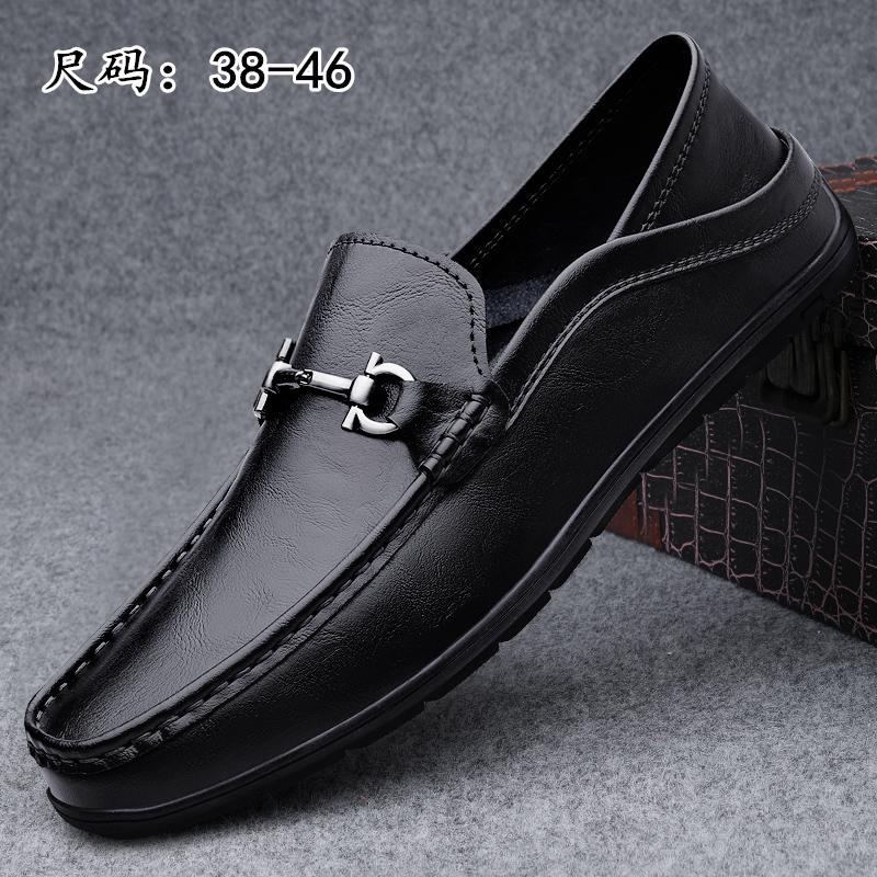 Zapatos de cuero para hombres, zapatos de negocios británicos, zapatos transpirables, zapatos casuales suaves, zapatos de pie para hombres, zapatos planos.