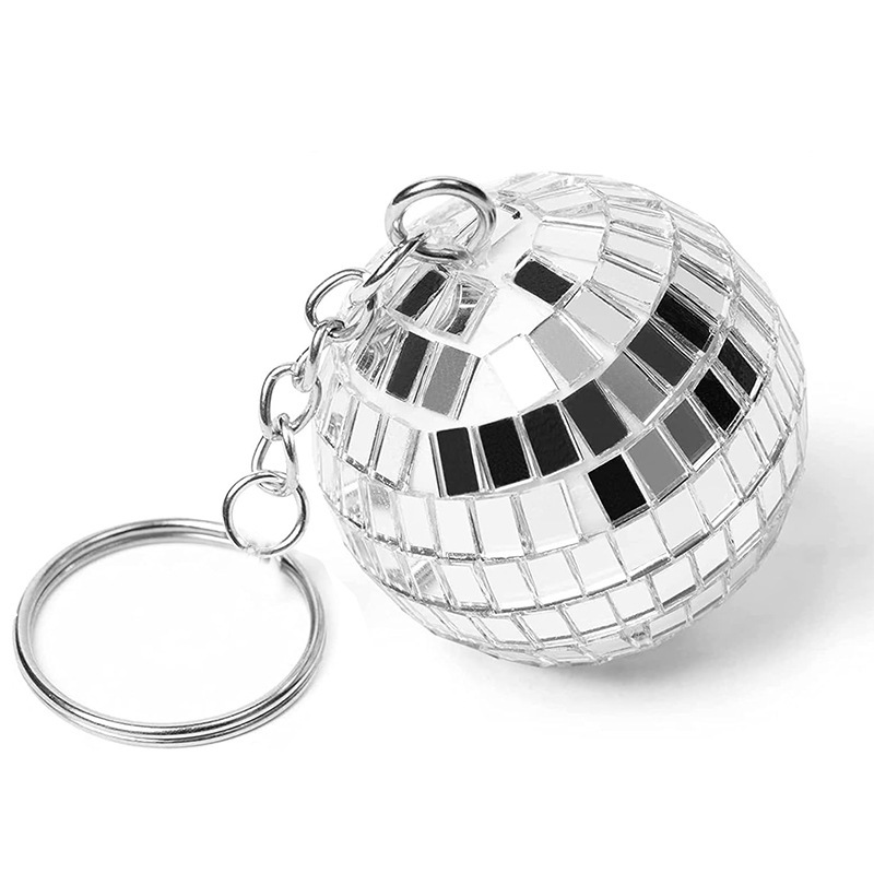 Mirror Ball Keychain Pendant Disco Reflective Ball Amazon 2026 Cross-Border Bag Keyring New Gift