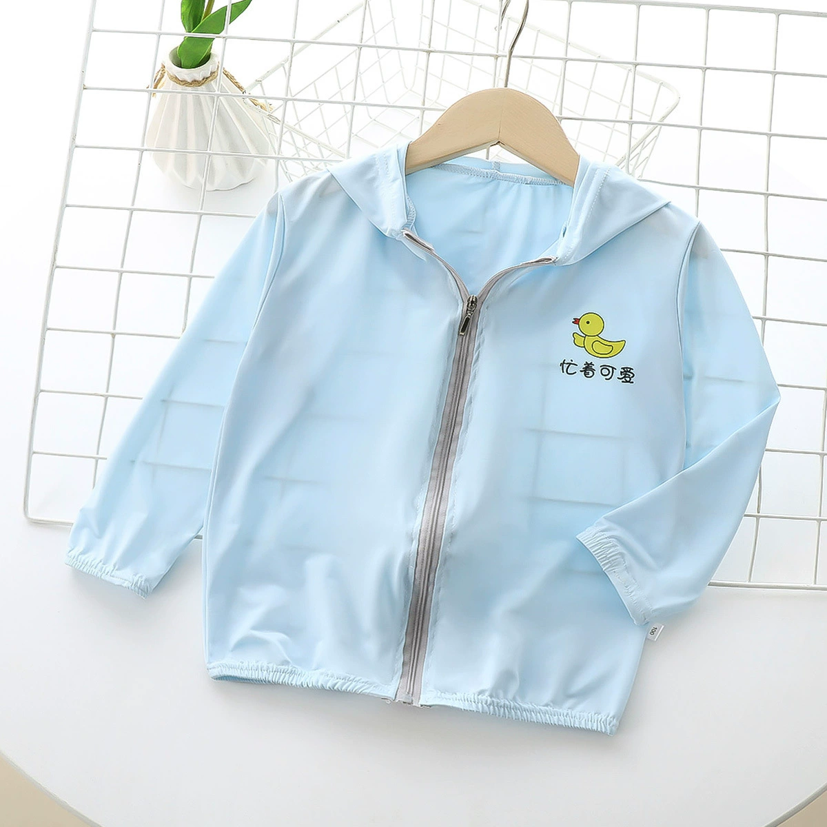 Children's silk summer sun protection clothing, breathable sun protection cream for men and women, cardigan, children's clothing, for teenagers