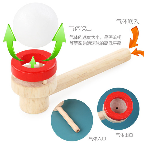 Children's wooden magic suspended balloon blowing game Kindergarten early education educational vital capacity sense integration training toy