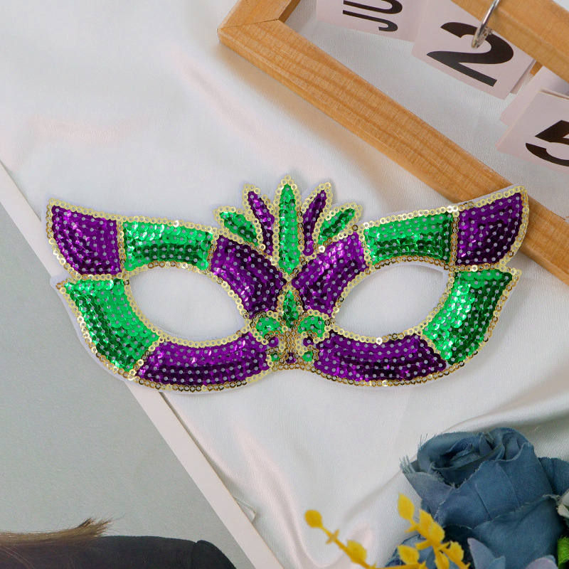 Máscaras de fiesta de carnaval nuevo tricolor sequinilla mitad cara carnaval temático eyewear exclusivo transfronterizo