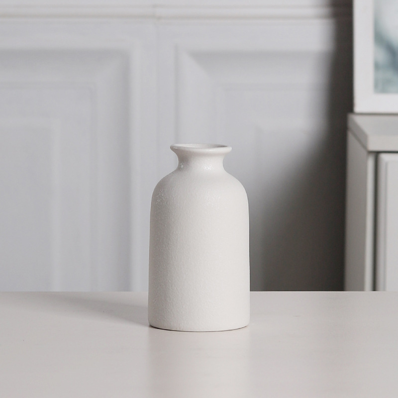 vasijas de cerámica blanca escritorio decoración de sala de estar flor seca vasijas de crema premium en el hogar