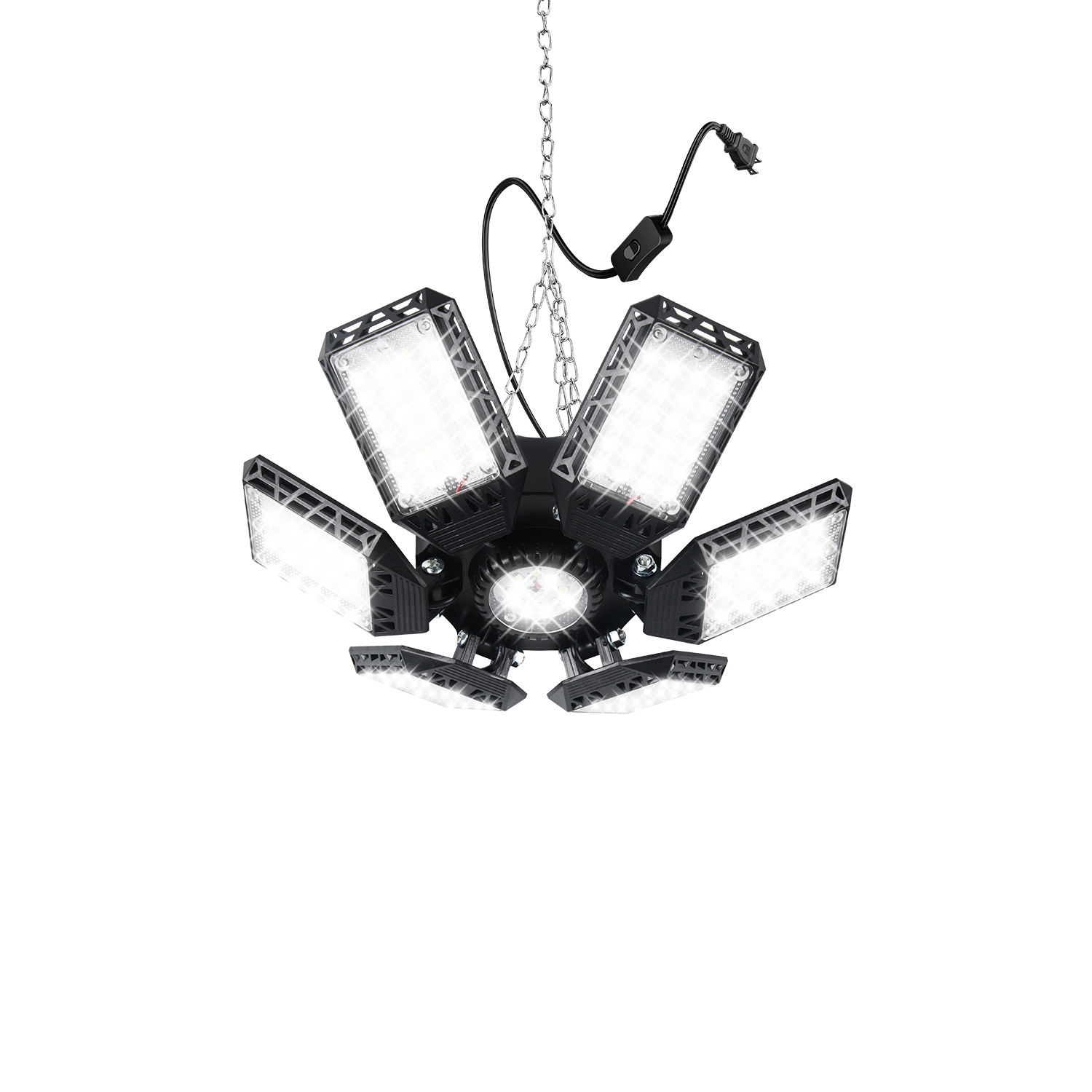 Fuente de fábrica transfronteriza lámpara de garaje LED 6 lámpara plegable 180W lámpara de cadena de suspensión estándar europeo para el hogar de garaje image 1