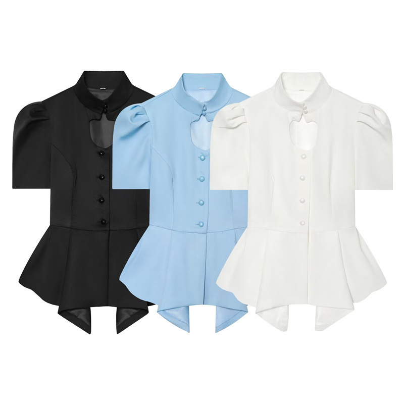Foreign Trade Cross-Border Women's Clothing Wholesale 2026 New Style Polka Dot Slit Bow-Decorated Poplin Shirt 4772044