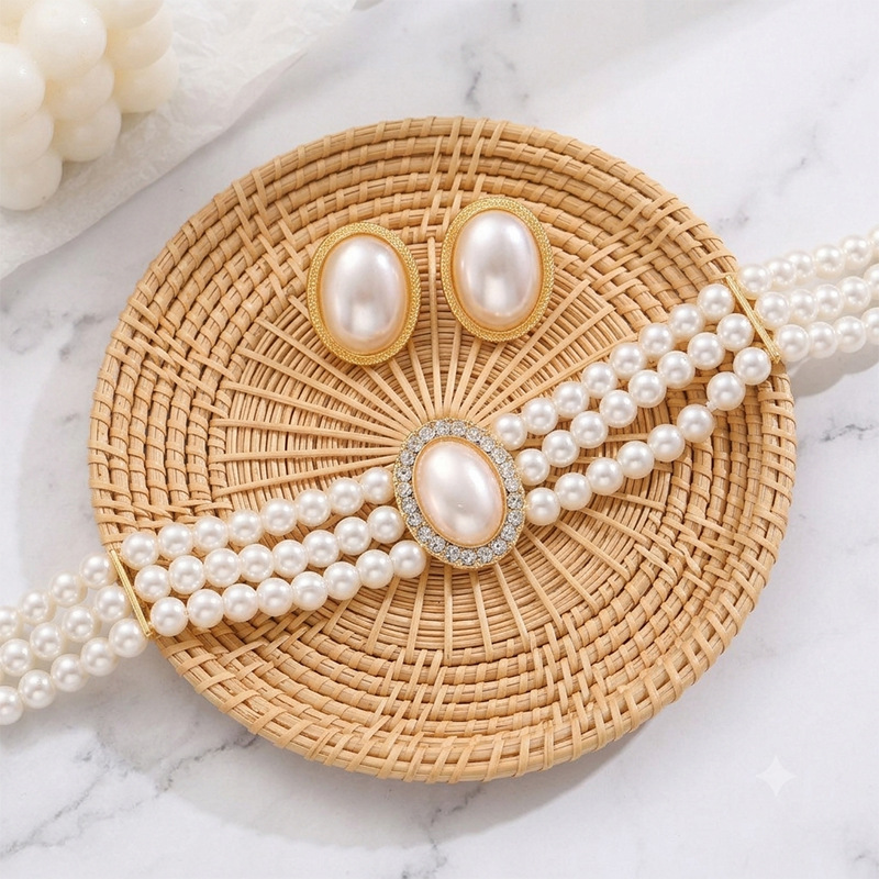 Retro necklace pearl for bride