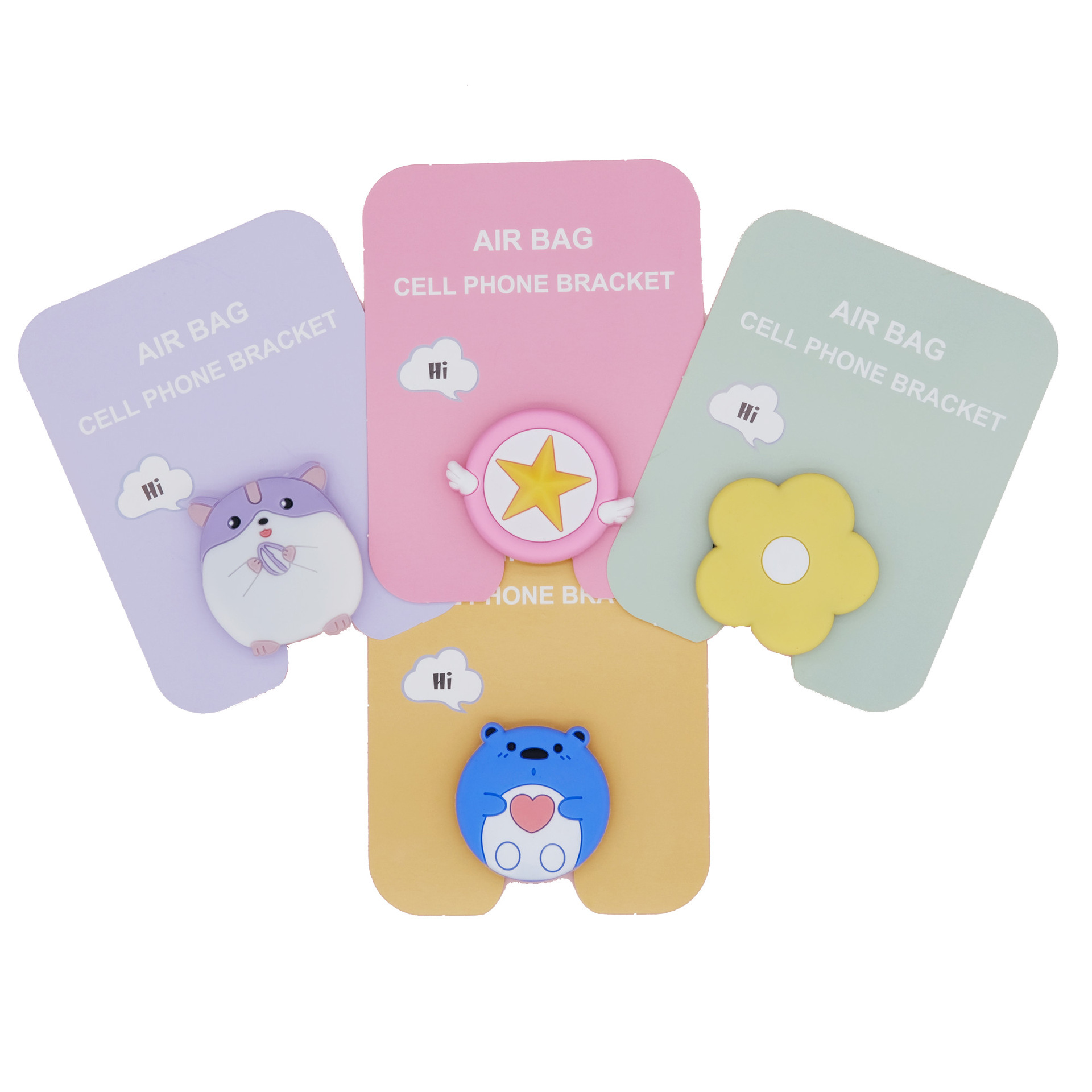 Airbag de dibujos animados soporte de teléfono móvil retráctil creativo personalizado escritorio plegable adhesivo perezoso soporte pequeño multifuncional