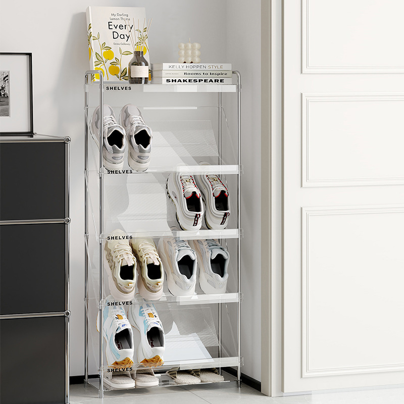 Simple Shoe Rack Door Shoe Cabinet Dormitory Rental House Living Room Multi-Layer Home Entrance Door Shoe Rack Vertical Storage