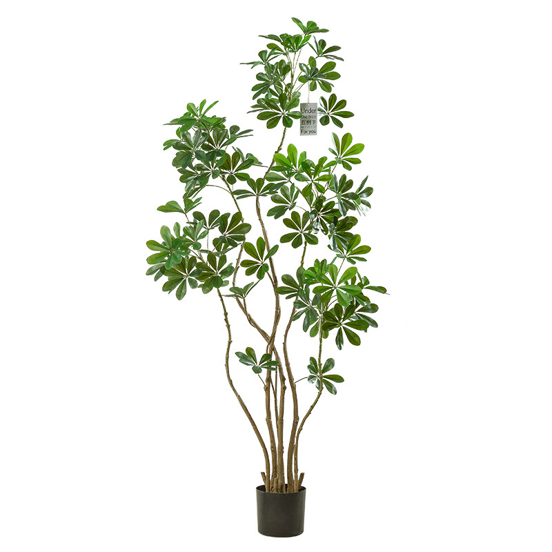 Lujo ligero, planta verde, pie de pato de simulación, piso, gran árbol falso, sala de estar interior, decoración de plantas biónicas de alta calidad