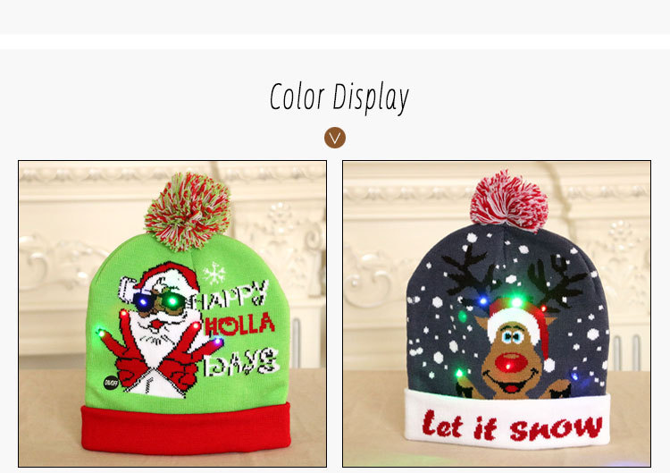 New Luminous Knitted Christmas Hat Wholesale Nihaojewelry display picture 1