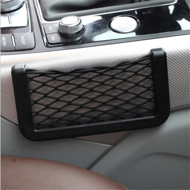 Producto Un gran bolsillo de red de almacenamiento 20*8cm teléfono móvil coche creativo coche suministros coche malla misceláneas almacenamiento
