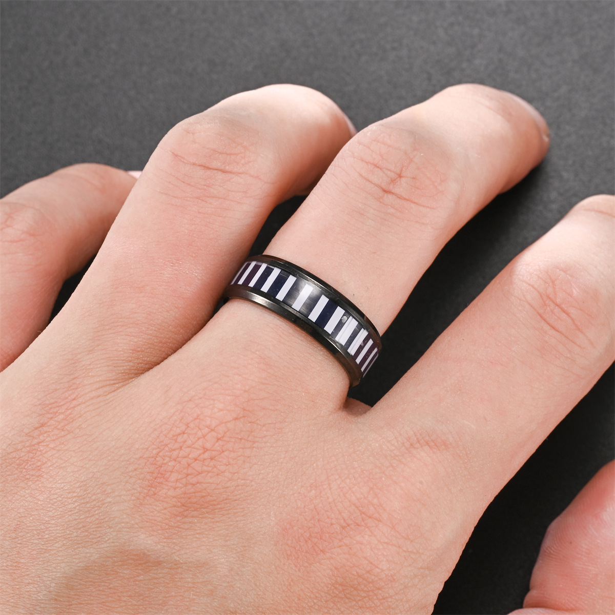 Fashion Solid Color Stainless Steel Enamel Rings 1 Piece