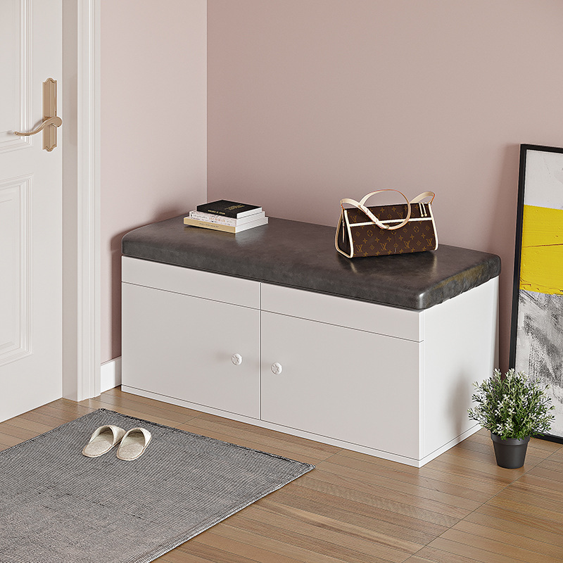 Cambio de zapatos taburete simple hogar económico sala de estar zapato-Usar taburete puede sentarse pequeño zapato gabinete Puerta de almacenamiento rack zapato a prueba de polvo