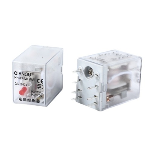 Manufacturer's middle small relay HH52PL (MY2NJ) with light 12V24V220V 8 small feet silver contacts