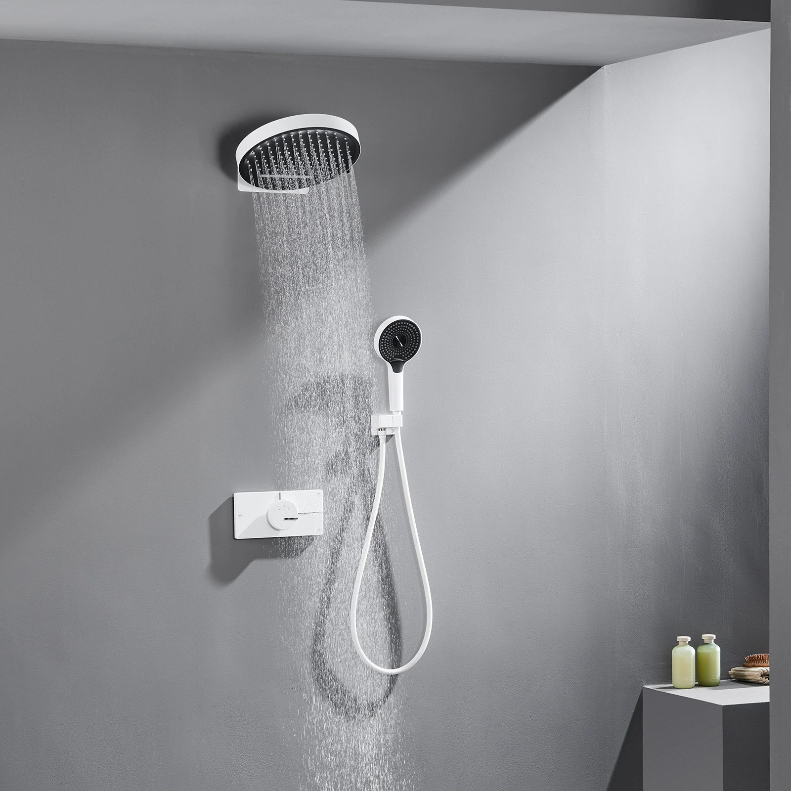 HIDEEP Нержавеющая сталь в стену круглый душ медный термостатический основной душ душ в стену дождь белый