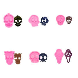 硅胶万圣节骷髅模具环氧树脂制作工具DIY工艺珠宝饰品模具