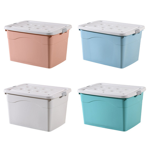 Plastic storage storage box household large quilt storage box solid color thickened finishing box clothes storage storage box