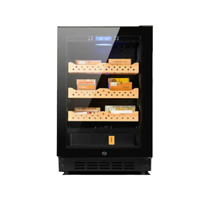 Venta directa de fábrica Gabinete de puros pequeño, compresor doméstico refrigerado, gabinete de tabaco y vino, gabinete de puros de temperatura constante y humedad constante refrigerado por aire