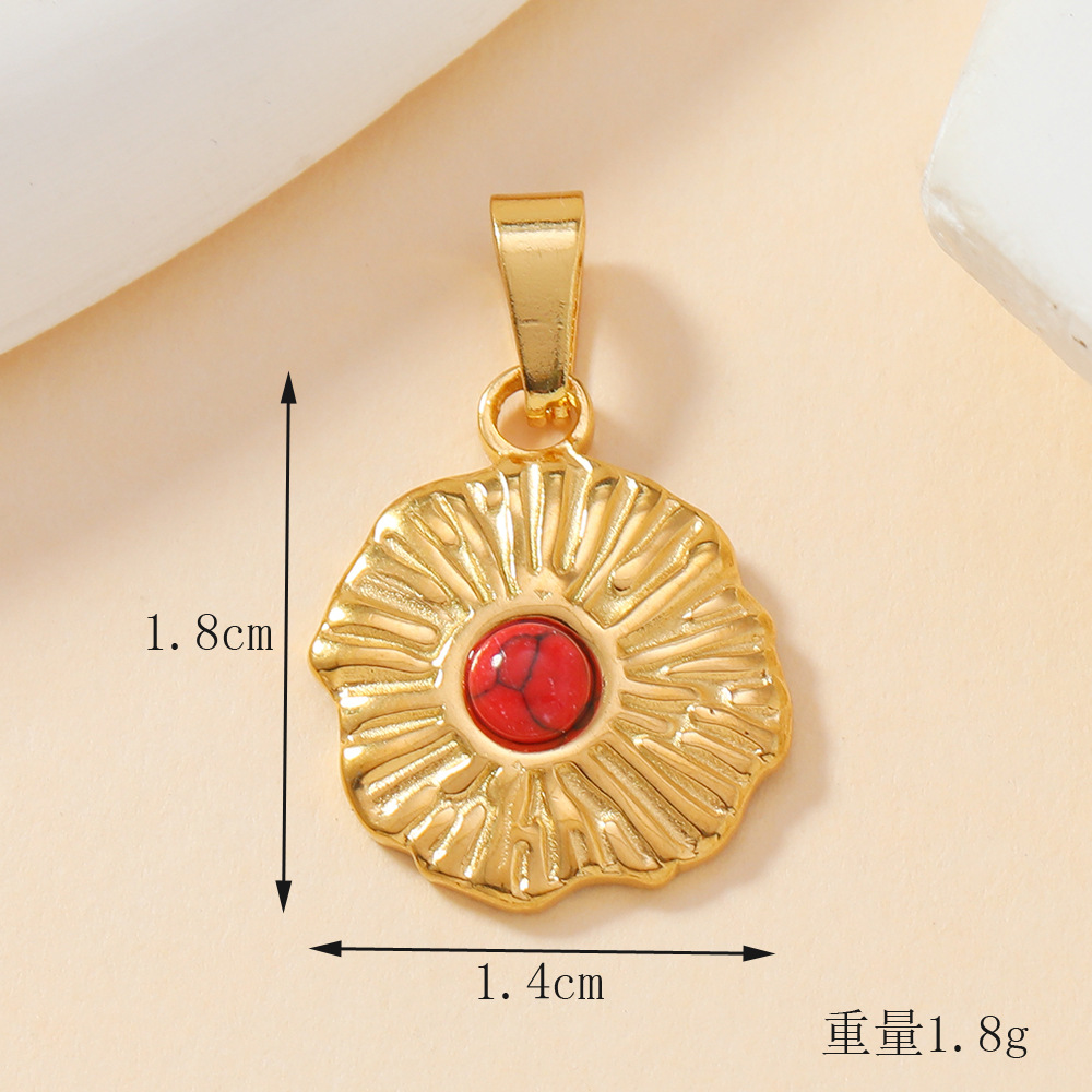 Colgante único pulsera de fundición de acero inoxidable transfronterizo accesorios de collar color salvaje estrella turquesa amor colgante de bricolaje