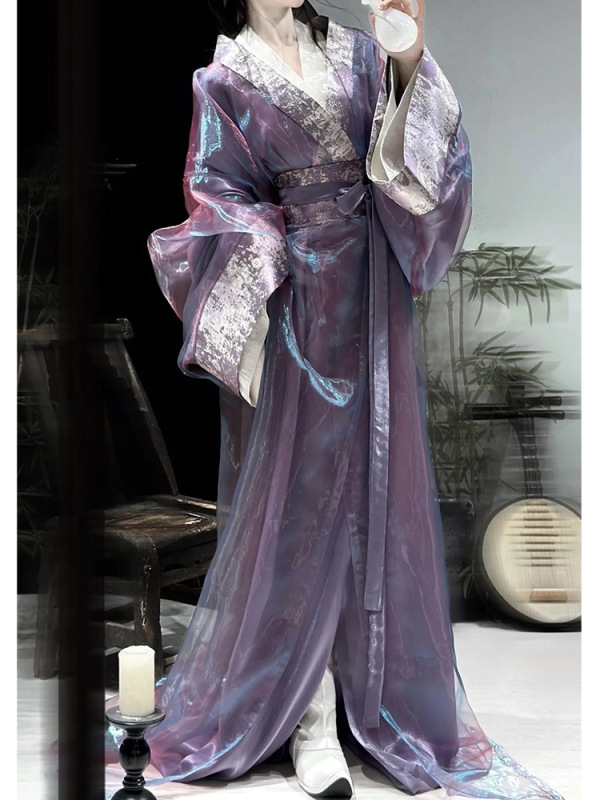 紫色战国袍汉服女款成人直裾大袖衫襦裙古风女装2025新款仙气古装|undefined