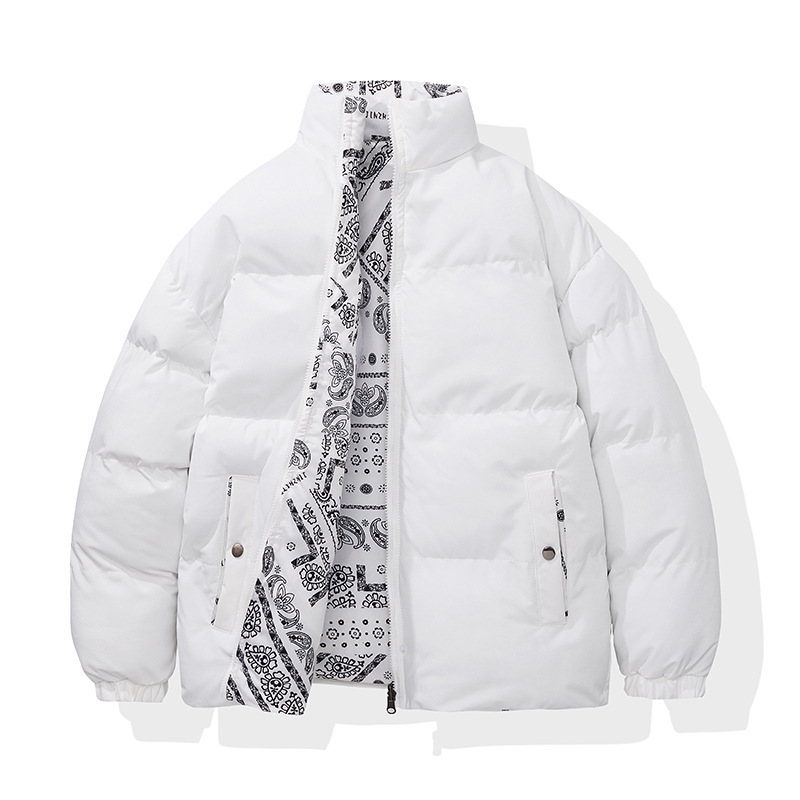 Doble cara de algodón chaqueta de hombre invierno de algodón engrosado marca de moda de gran tamaño de cuello de perla chaqueta de hombre al por mayor