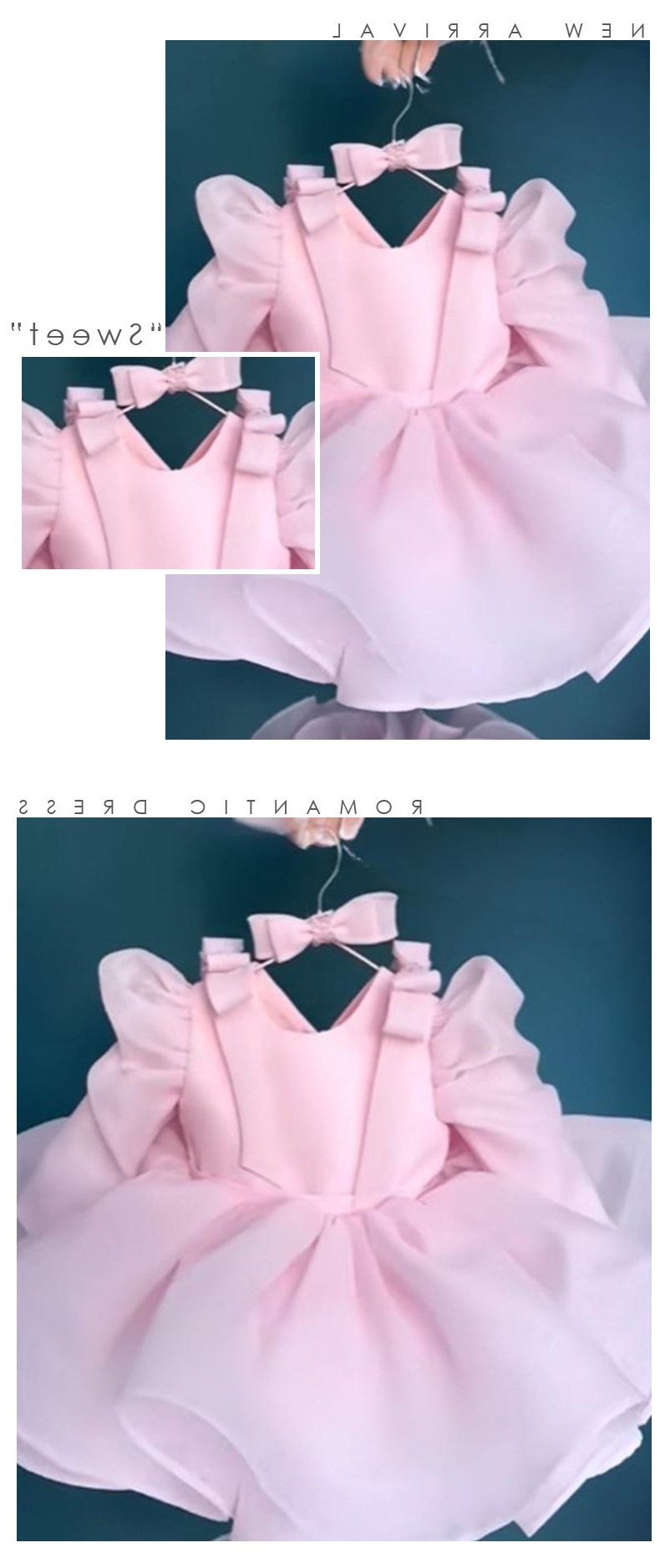 Vestito da principessa rosa per primo compleanno con fiocco_voghion.com