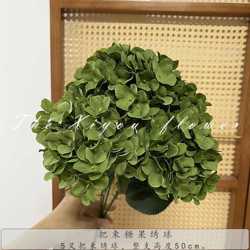 【模擬アジサイ】束キャンディアジサイ グリーン フレンチアジサイ 代替品 ウェディング フェイクフラワー 卸売|undefined