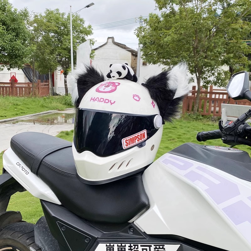 Cool Heavy Industry Handmade Helmet Decoration Motorcycle Electric Car Fox Ear