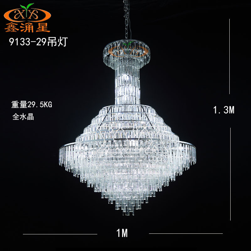 Fabricante nueva luz de cristal de estilo europeo de boda auditorio de bodas escenario de hotel accesorios de aire luces decorativas de techo
