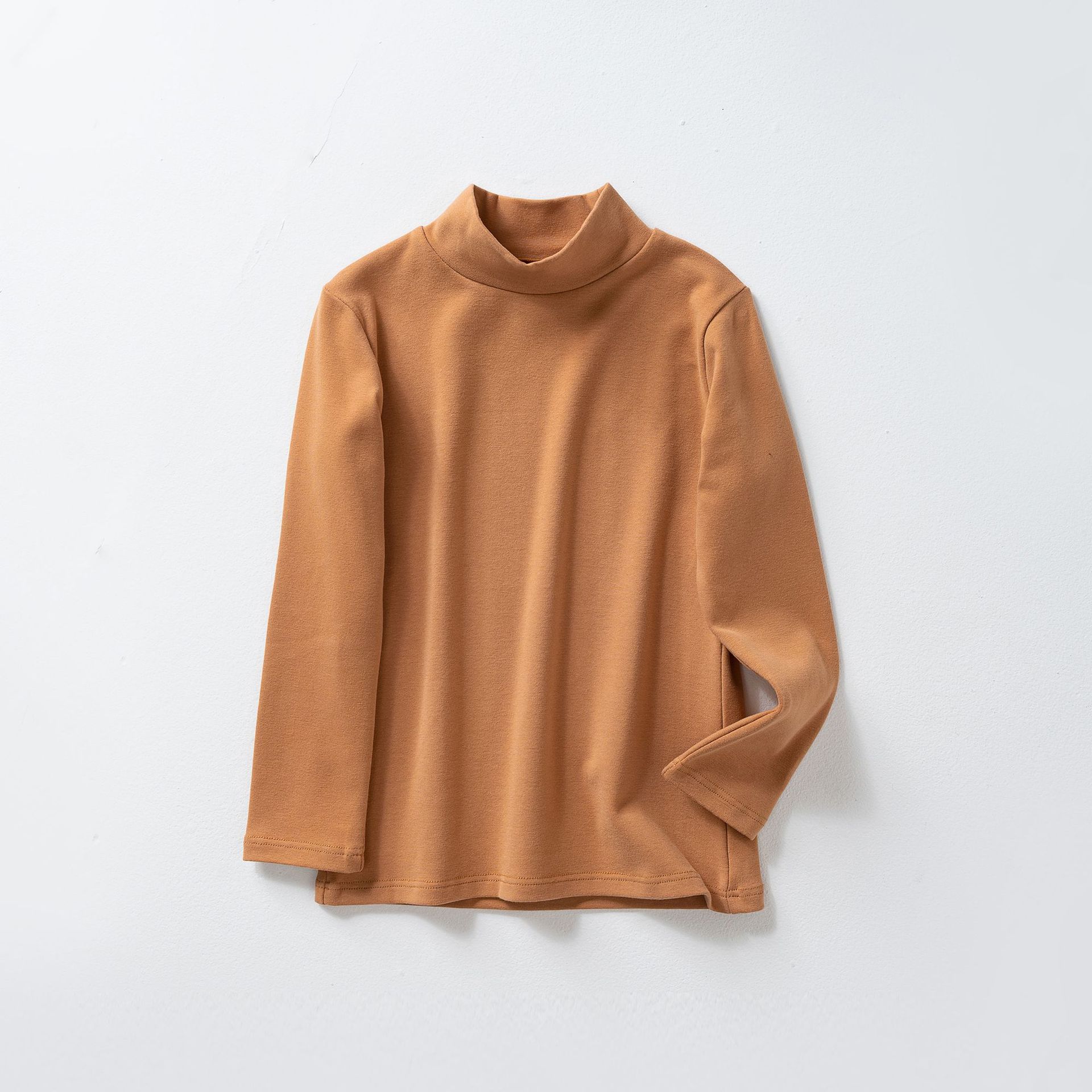Camiseta térmica de otoño e invierno para niños, ropa infantil clase A, camisa de otoño para niños, camiseta interior de cuello medio alto de color liso para niñas.