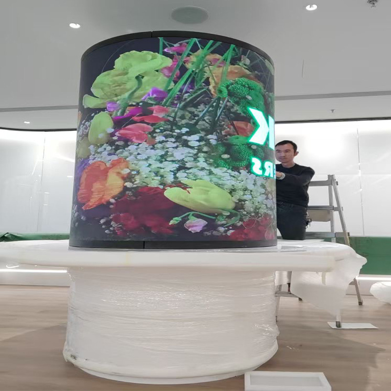 LEDフレキシブルソフトスクリーンアーチ形室内ledフルカラーディスプレイ展示室表面創意ディスプレイ円筒円環スクリーン