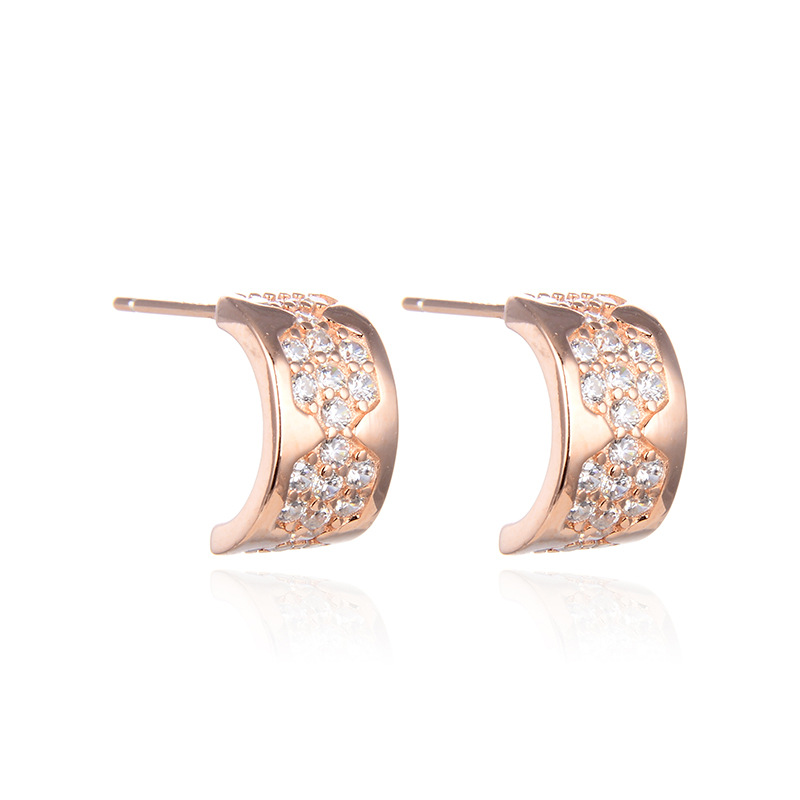 Estilo simple transfronterizo pendientes de joyería popular estilo japonés y coreano s925 pendientes de circón de plata pendientes de moda elegantes de las mujeres