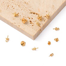 14K包金保色18K半孔珍珠吊坠珠托珠帽花托diy手工首饰品配件材料