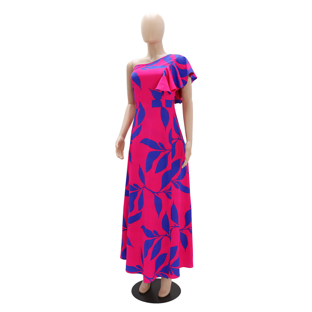 Women's Regular Dress Vacation Oblique Collar Printing Sleeveless Printing Maxi Long Dress Holiday Daily display picture 13