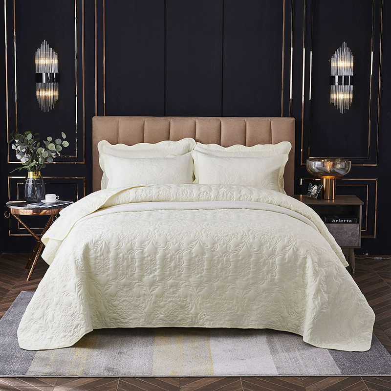 Quilted Sheet Set, 3-Piece Washable Bedding, Multiple Sizes 220×240 / 240×250 cm, Various Colors