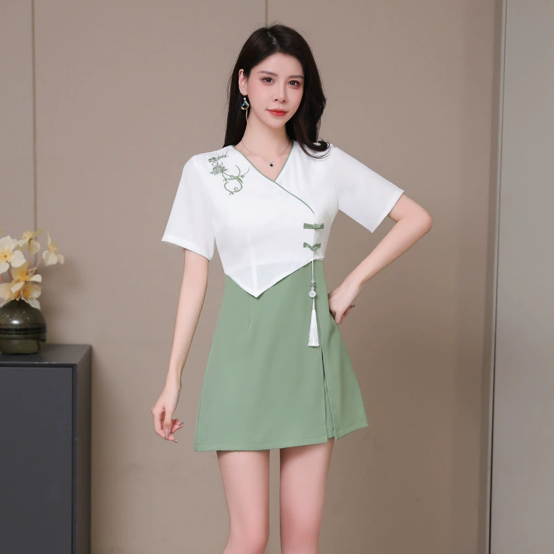 Магазин терапии для ног 2023 Женская одежда для ванн для ног Женская Новая рабочая одежда техника СПА-салона Клуб здоровья Cheongsam