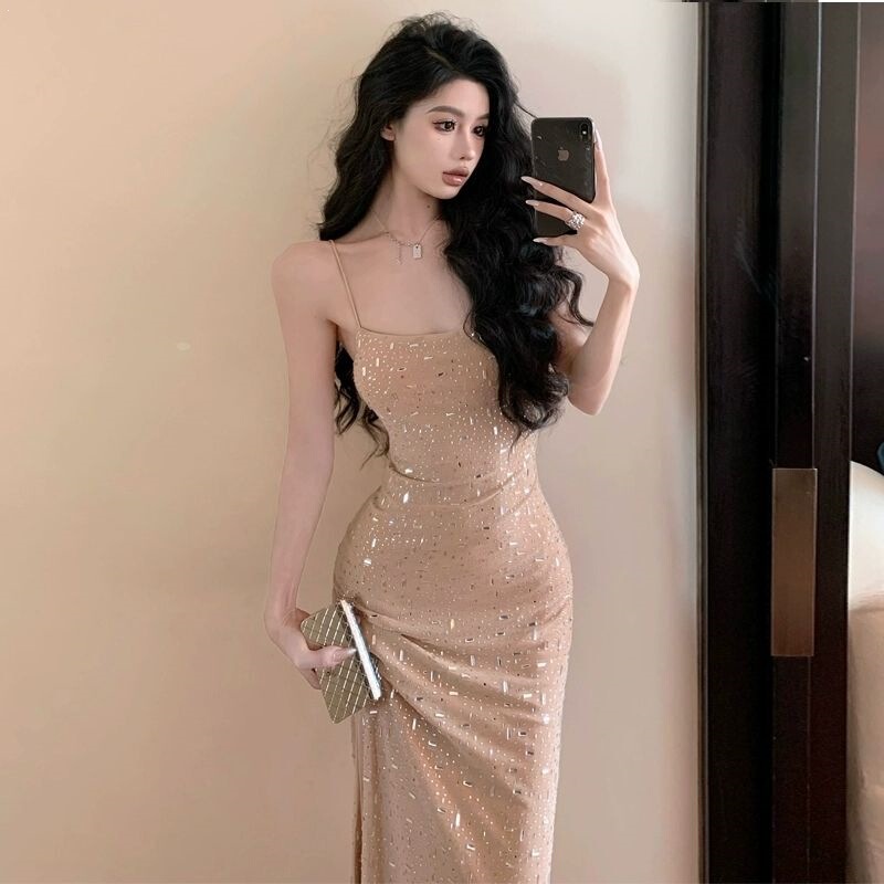 French-Style High-End Suspender Dress for Women, Summer 2026 New Model, Pure and Sexy, Slim-Fitting, Bodycon Long Dress French-Style High-End Suspender Dress for Women, Summer 2026 New Model, Pure and Sexy, Slim-Fitting, Bodycon Long Dress