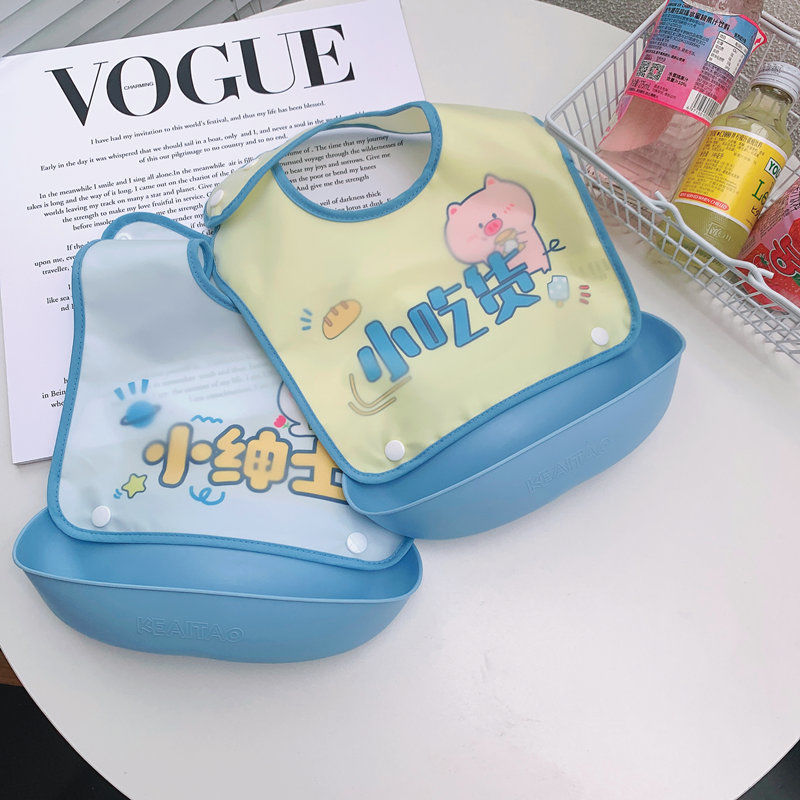 Bebé comiendo babero verano niños impermeable babero super suave comida babero mono infantil desechable babero hembra