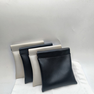 Advanced Solid Color Small Capacity Simple Portable Headset Small Data Cable Jewelry Jewelry Automatic Closure Storage Bag