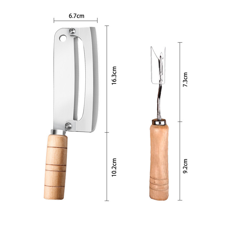 Cuchillo de piña regalos comerciales multifuncionales cuchillo de frutas de acero inoxidable 2 en 1 cuchillo de peeling cuchillo de caña de azúcar